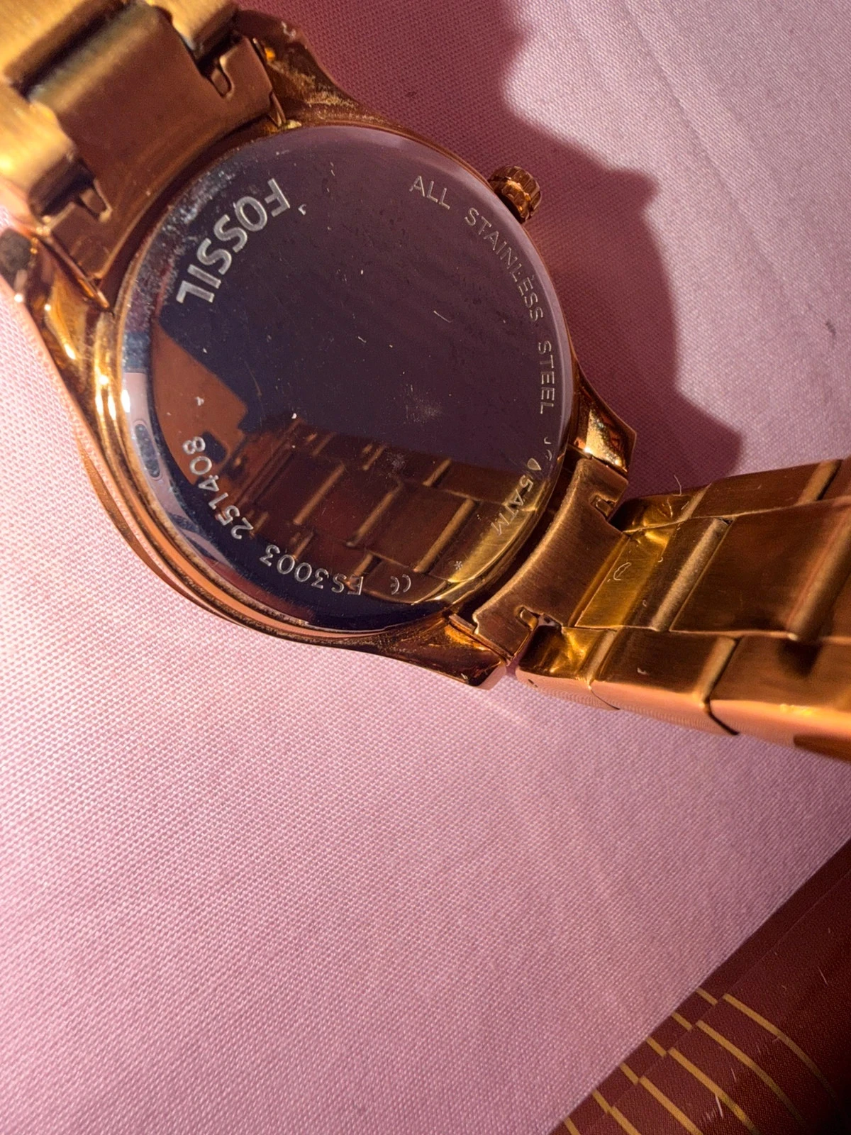 Fossil dameshorloge roze goud Strass Doos + schakels – photo 15